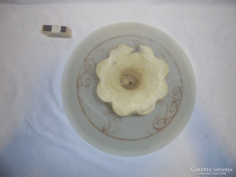 Old cake plate with base, fruit plate - glass, ceramic base