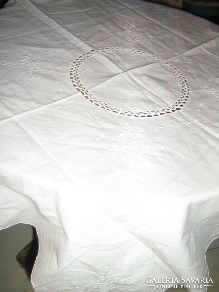 Beautiful lacy embroidered tablecloth