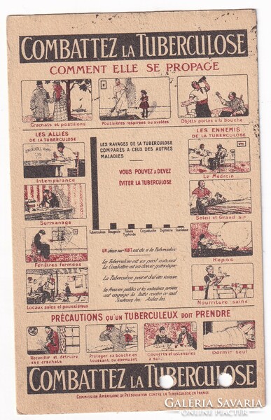 Tuberculosis (TB) dangers advertising postcard (holed).