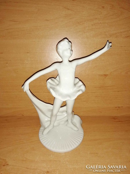 Fehér porcelán balerina figura - 20 cm magas