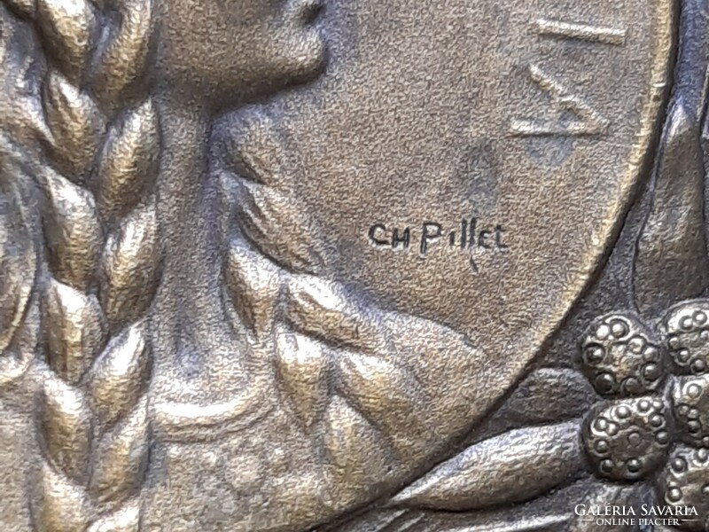 C. Pillet: Gaul, French plaque, Art Nouveau, Art Nouveau