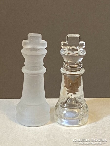 Glass flat chess set 25 x 25 cm with original box