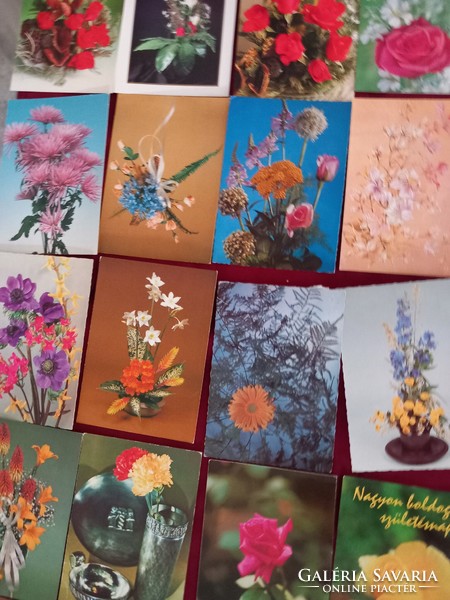 Képeslap gyűjtemény felszámolása virágok (50 db)