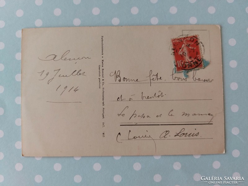 Régi képeslap 1914 virágos levelezőlap margaréta