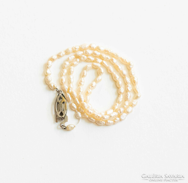 Cultured pearl necklaces - biwa rice grain pearl necklace