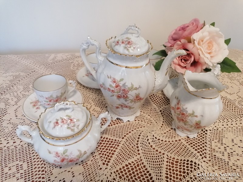 MZ Austria romantikus rózsás teás, kávés készlet