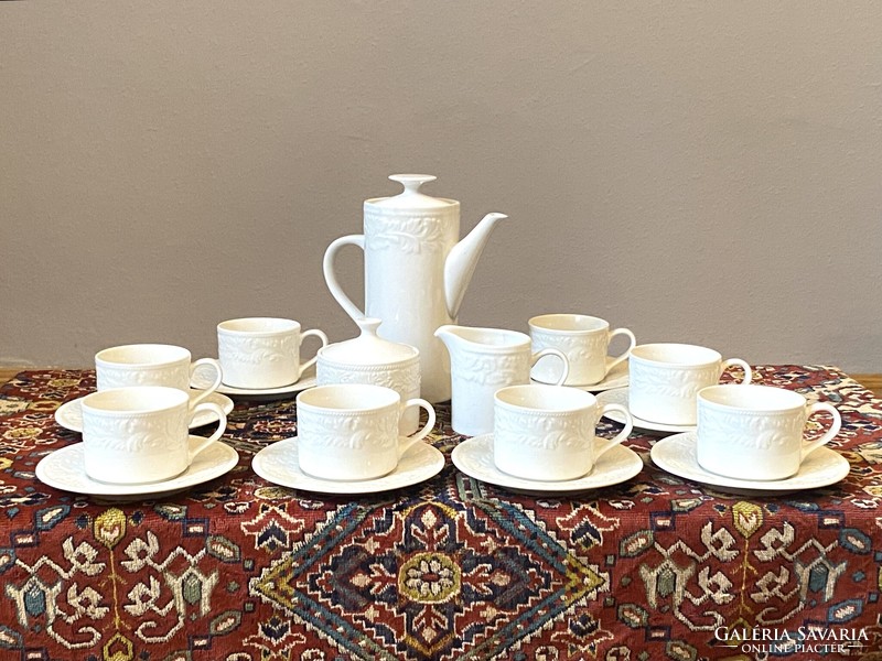 8 Personal white porcelain coffee set