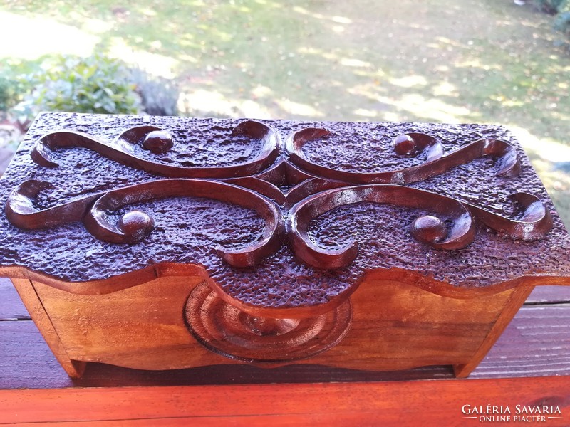 Hand-carved wooden chest, 24 *11*10