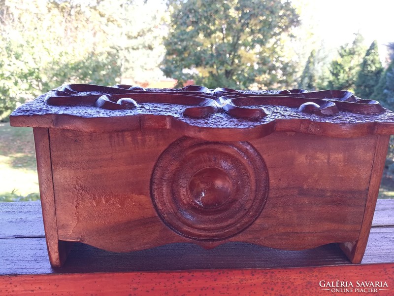Hand-carved wooden chest, 24 *11*10