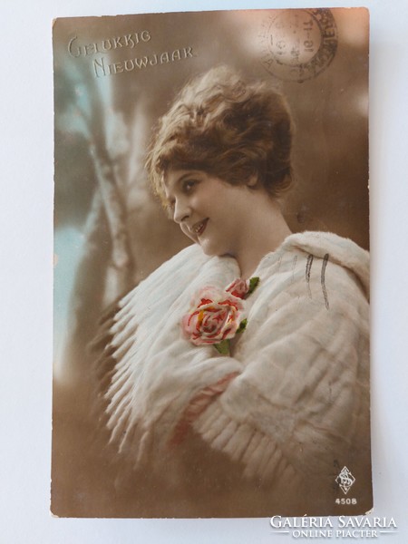 Old postcard 1920 female photo postcard
