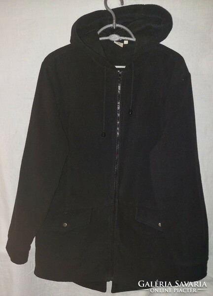 Cotton traders fleece hooded black jacket uk16