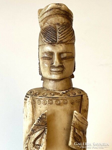 Asian Monk Male Carved Bone Statue 24.5 Cm