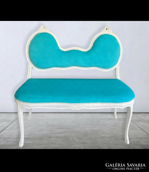 Neo-baroque style upholstered backrest bench sofa