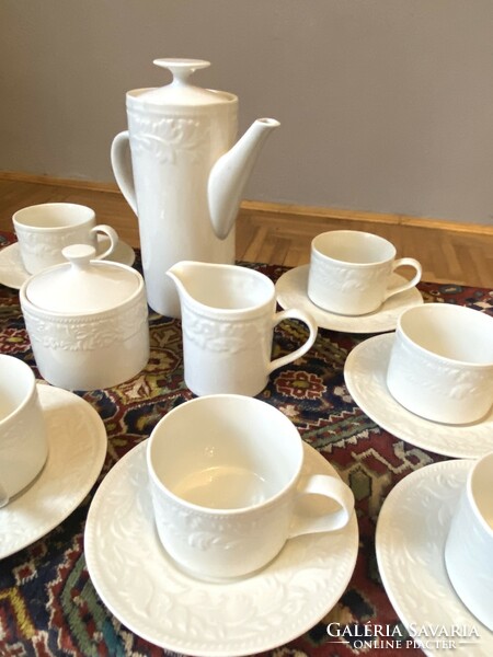 8 Personal white porcelain coffee set