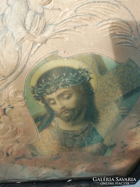 Antique holy picture size 48 cm x 38 cm. 6.