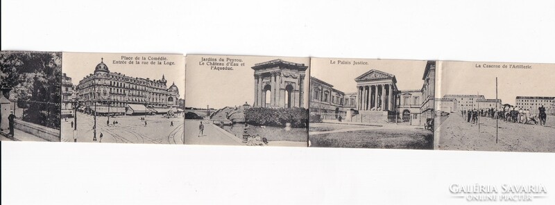 Katonai emlék  üdvözlő kinyitható képeslap-leporello 1900, postatiszta
