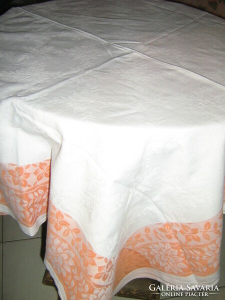 Beautiful colorful floral woven damask tablecloth