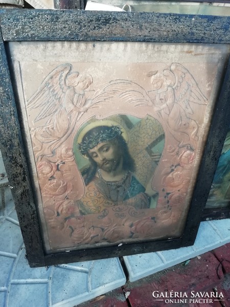 Antique holy picture size 48 cm x 38 cm. 6.