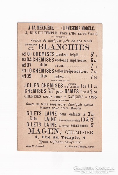 Férfi szabó reklám szórólap 2db 1900 (Francia) kisebb és egy nagyobb