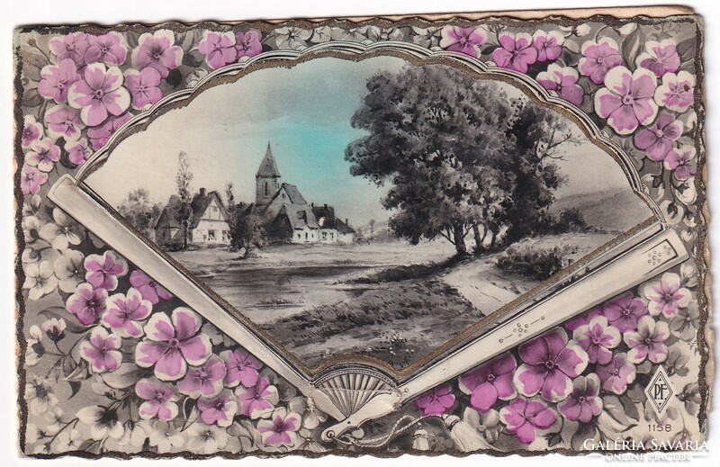 Szétnyitható  üdvözlő képeslap 1945
