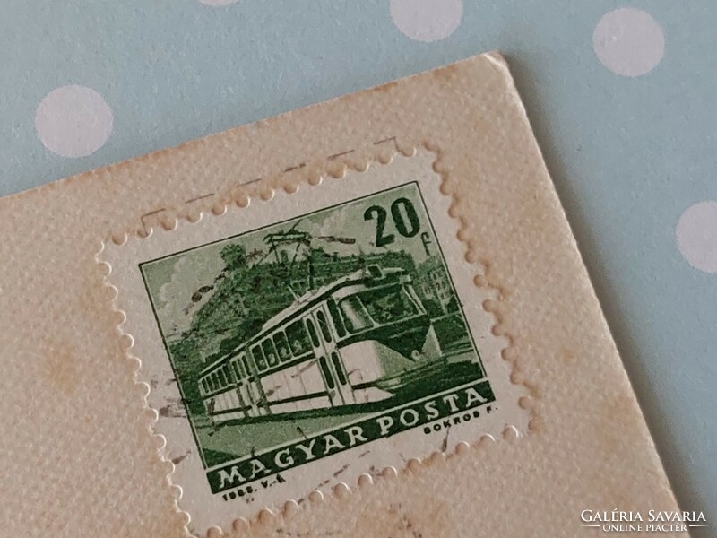 Régi képeslap 1964 virágos levelezőlap ciklámen