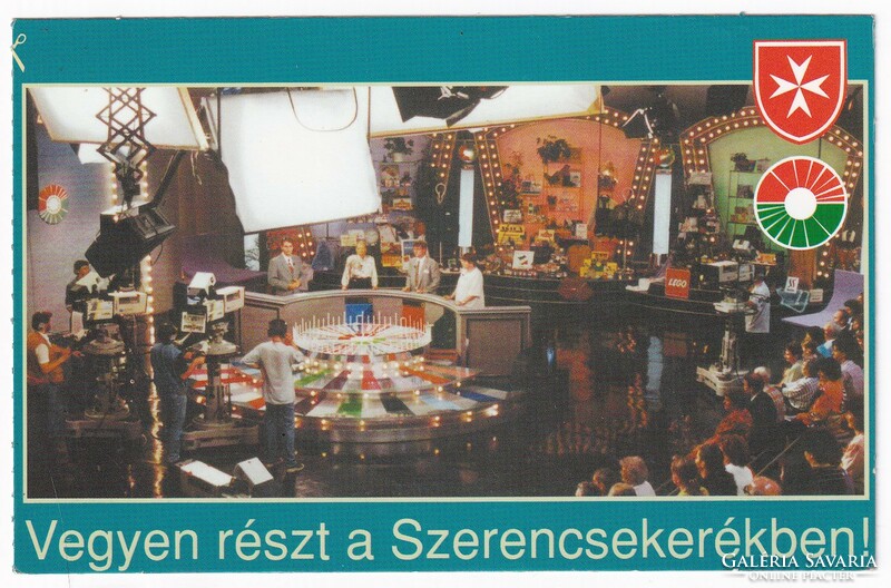 Szerencsekerék képeslap 1997 (jótékony célra 100 Ft), postatiszta