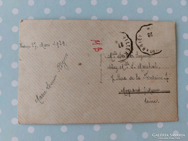 Régi képeslap 1923 virágos levelezőlap