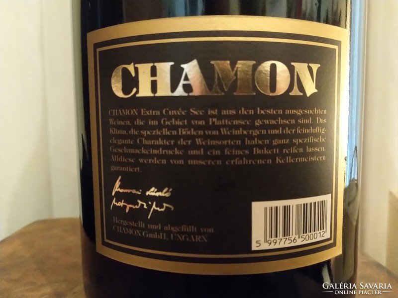 Chamon Extra Cuvée 3 literes fehér minőségi száraz pezsgő 1995-ös, fadobozban