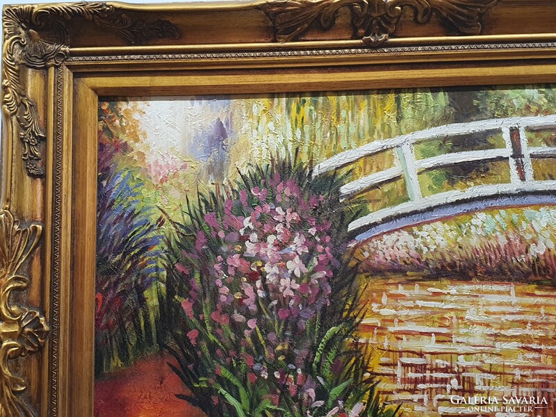 Claude Monet, csodás festmény reprodukció, festőkéses, vastag festékréteggel készült 80x70 cm!