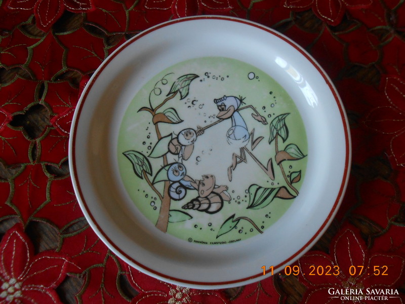 Zsolnay water spider fairy tale pattern children's flat plate