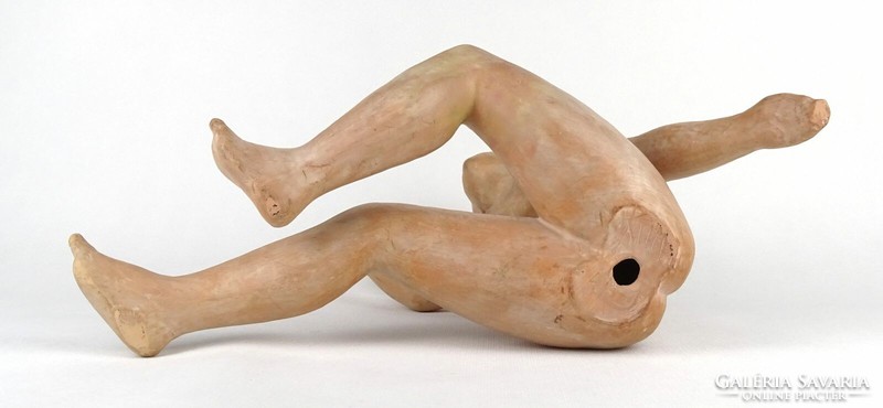 1P001 béla kucs: terracotta female nude statue 35 cm