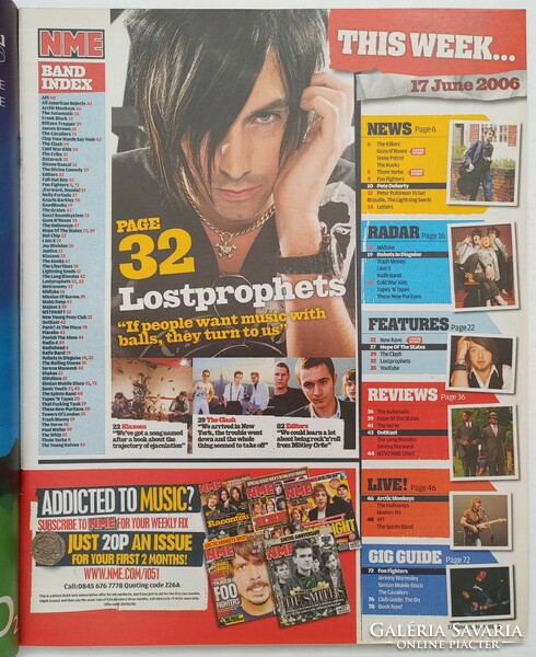 Nme magazin 06/6/17 lostprophets clash automatic killers thom yorke arctic monkeys verve