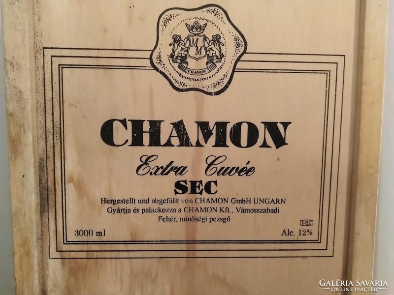 Chamon extra cuvée 3 liter white quality dry champagne 1995 in wooden box