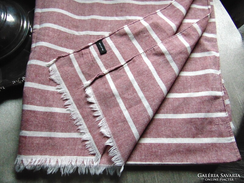 Striped cotton scarf