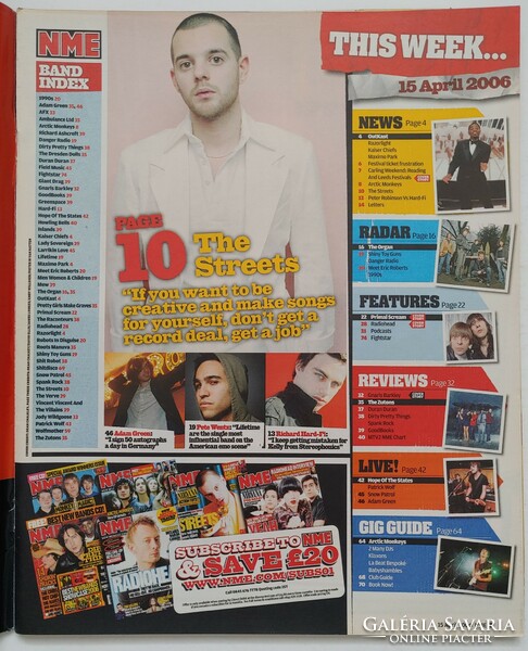 NME magazin 06/4/15 Primal Scream OutKast Radiohead Streets Organ Hard-Fi Gnarls Barkley