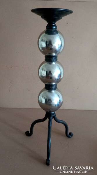 Art deco chrome wrought iron candle holder negotiable design