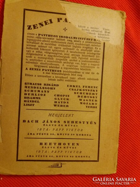 1922. Papp Viktor: Haydn József élete és művei könyv képek szerint Pantheon Irodalmi Intézet R.-T.