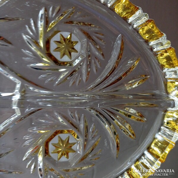 Walther glas split lead crystal glass serving tray, 31 x 19 cm