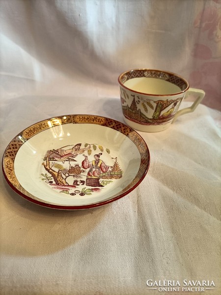 Sarreguemines teacup with saucer