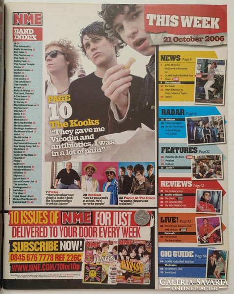 Nme magazin 06/10/21 panic at the disco outkast slipknot peaches jamie t clash my chemical romance