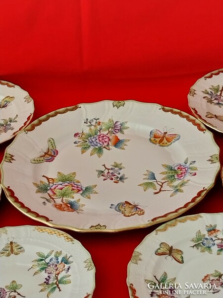 Herend Victoria pattern cookies for 6 people, 7 pieces