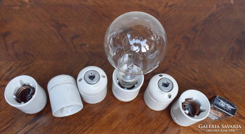 Porcelain light socket 5+ pcs. +2 pc. Large tungsten bulb 500 v 16 for industrial loft industrial decorations