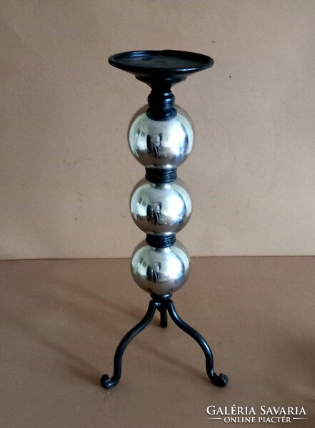 Art deco chrome wrought iron candle holder negotiable design