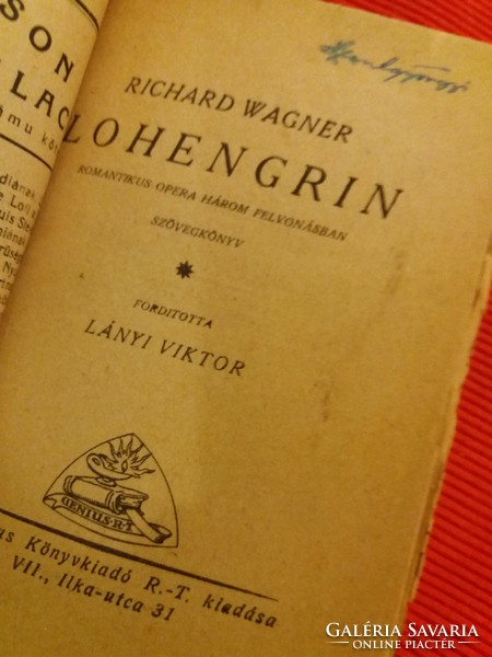 Antik R.WIAGNER - Lányi Viktor : Lohengrin könyv képek szerint GENIUS kiadó