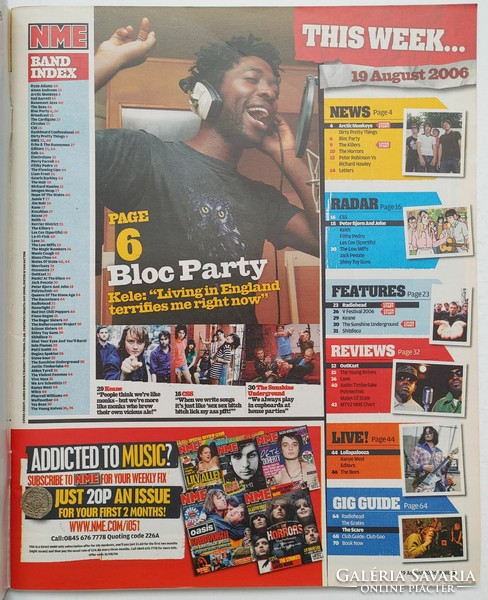 Nme magazine 06/8/19 radiohead bloc party killers keane outkast sunshine underground