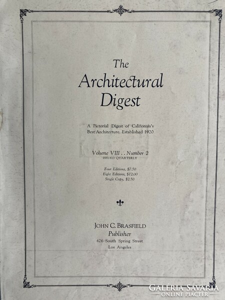 Architectural Digest vintage amerikai építészeti magazin 1931-ből, art deco, modernista épületekkel