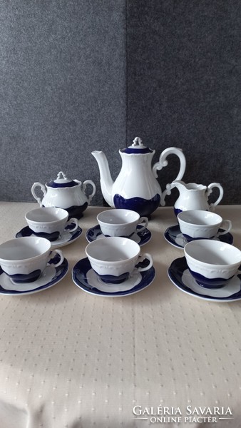 Old Zsolnay pompadour basic glaze coffee set, numbered, unmarked, flawless