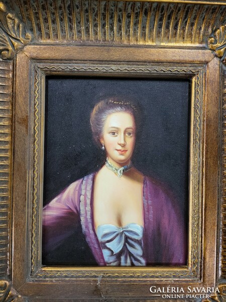 Biedermeier női portré , olaj-vászon festmény