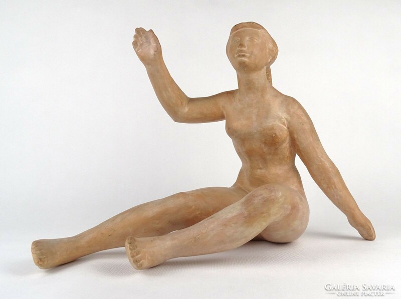 1P001 béla kucs: terracotta female nude statue 35 cm