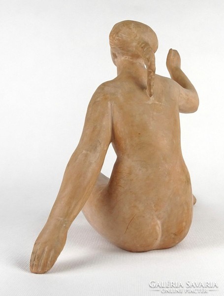 1P001 béla kucs: terracotta female nude statue 35 cm